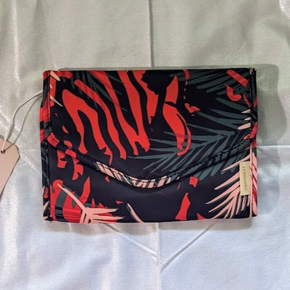 Bagsmart Travel Leaf Print Jewelry Organizer Bag NWT